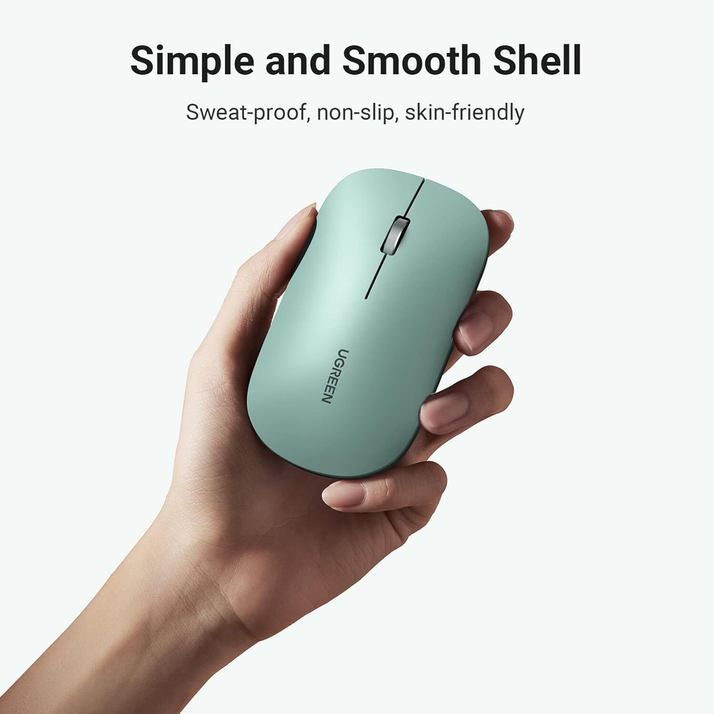 Мышь оптическая беcпроводная MU001, 2.4 GHz, Green UGREEN 90374