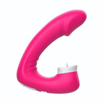 Розовый вибромассажёр с клиторальной стимуляцией (Цвет: розовый)