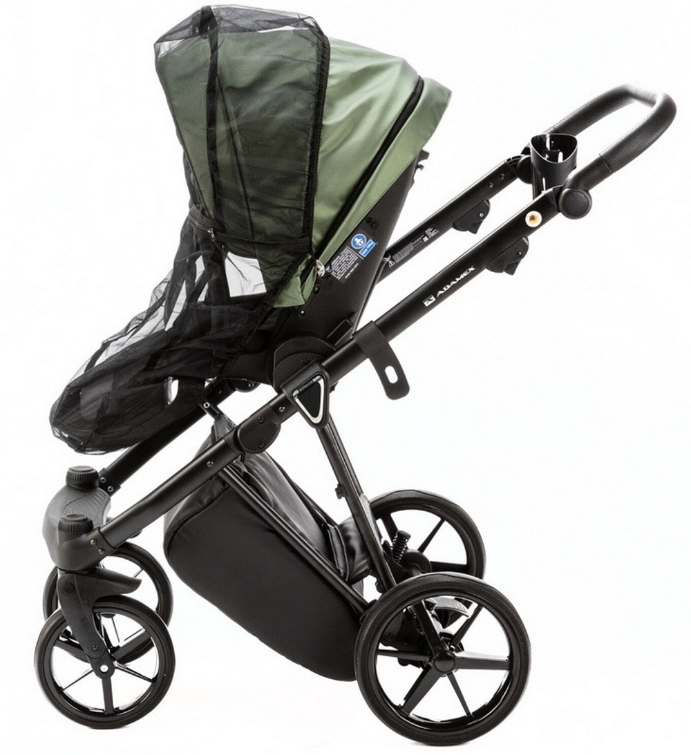 Детская коляска Adamex Belissa Deluxe 3 в 1 B-SM14 (ЗЕЛЁН.ПЕРЛ.КОЖА)