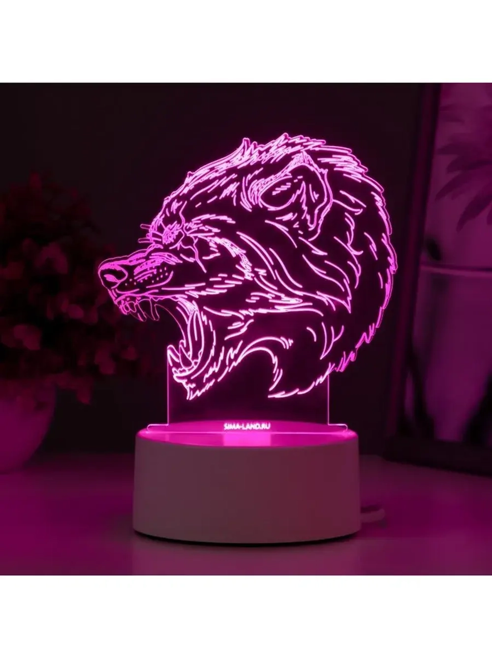 Светильник 3D ночник RISALUX «Оборотень», LED RGB, от сети,