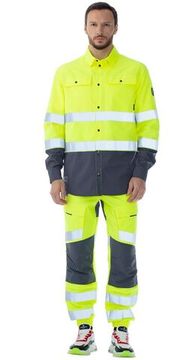 Куртка-рубашка сигнальная "Блазар"(лимон/т,серый)