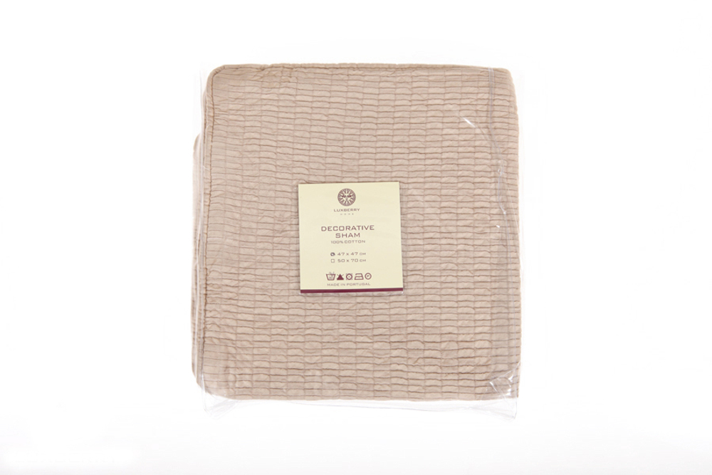 Элитная наволочка декоративная Brick бежевая от Luxberry упаковка