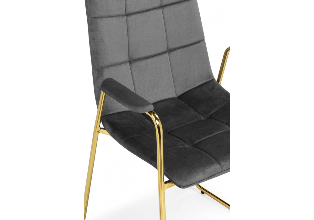 Стул на металлокаркасе Woodville Lana dark grey, gold