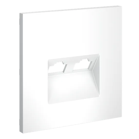 Накладка для розетки компьютерной двойной RJ45+RJ45 кат.6, S70 (белый матовый)
