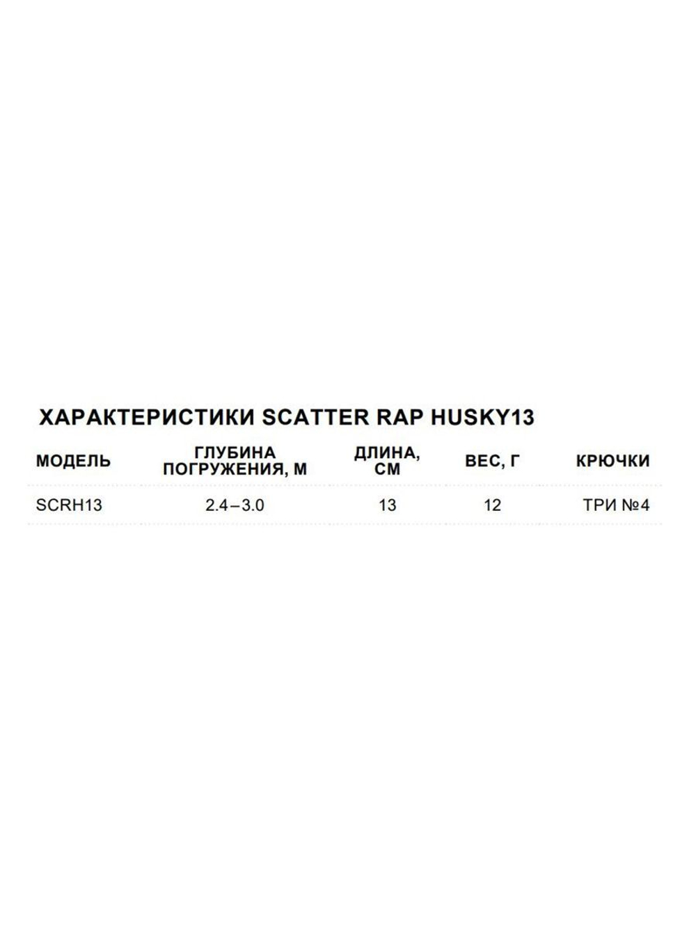 Воблер RAPALA Scatter Rap Husky 13, 13см, 12гр, цвет S