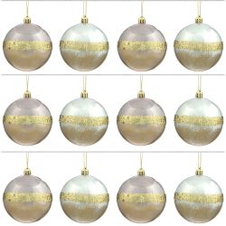 GAEM Набор из 12шт Украшение новогоднее Шар "Золотое кольцо Сатурна", D8 см L35 W26 H9 см D8 см