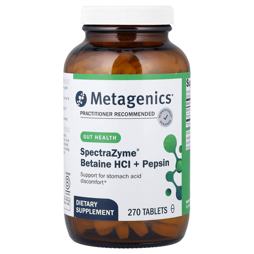 Metagenics, SpectraZyme®, бетаин гидрохлорид и пепсин, 270 таблеток