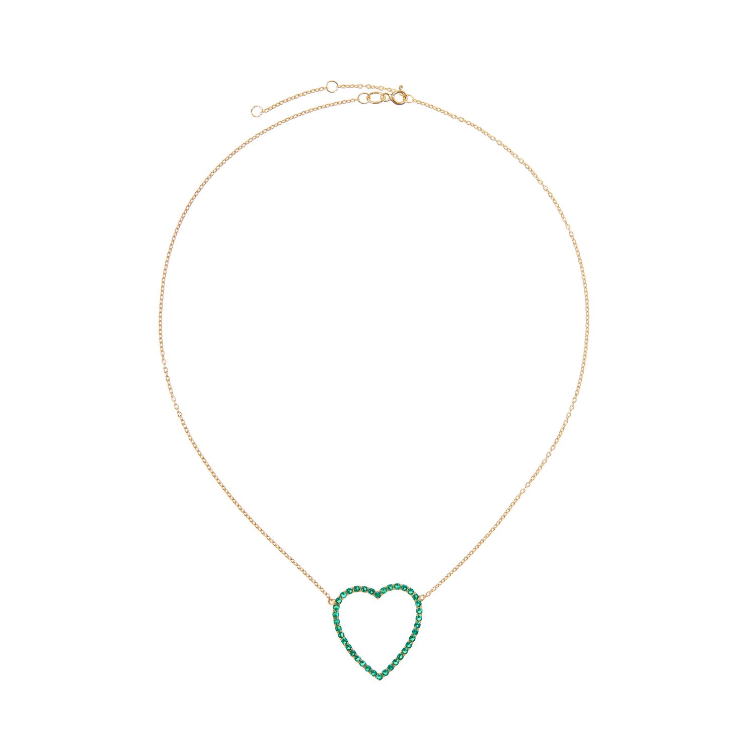 Колье Gold Heart Necklace – Green