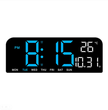 Часы настенные LED MIRROR GH0707 Blue&White