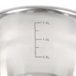 Ковш нерж, 2 л, крышка стекло, ручка нержавеющая сталь, индукц, Daniks, Перл, GS-01205-16S