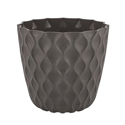 Горшок для цветов InGreen Wave с дренажной сеткой и поддоном 1,4л D145мм, горький шоколад