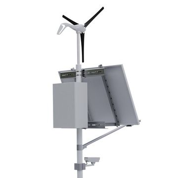 Автономная система видеонаблюдения с освещением на опоре (солнечная панель 435 Вт + ветрогенератор 400 Вт), фото №975684063