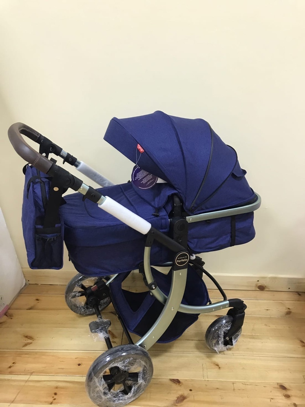 Коляска детская Aimile Silver (конверт) (Синий, черный диск / Ocean blue, black disk, FTS-16)