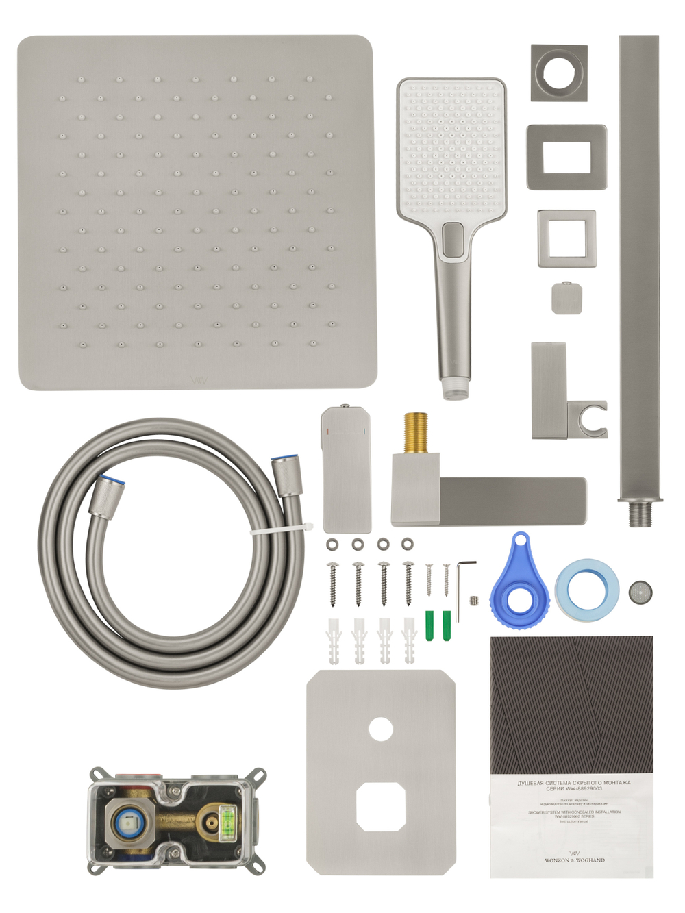 Душевая система встраиваемая WONZON & WOGHAND DIAMOND, Брашированный никель (WW-88939011-BN)