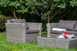 "Капучино Сингл" лаунж-зона из искусственного ротанга (гиацинт), цвет серый