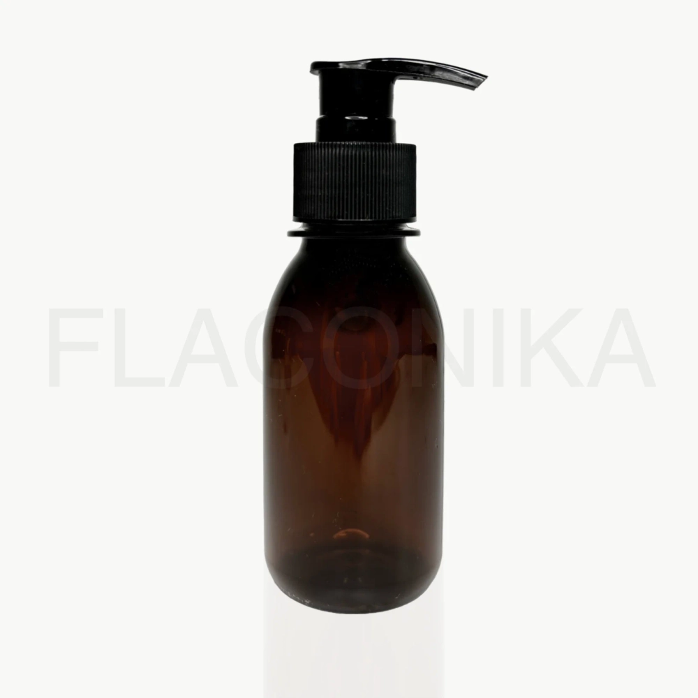 Флакон ПЭТ 100 мл (28) Округлый коричневый