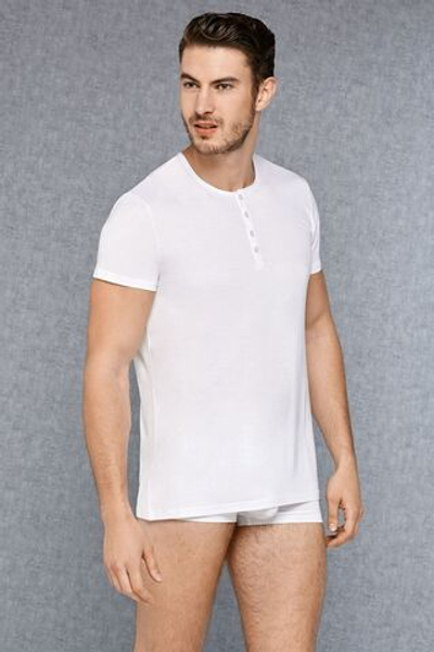 Классическая мужская футболка с горловиной на пуговках Doreanse Premium (Размер: XXL) (Цвет: белый)