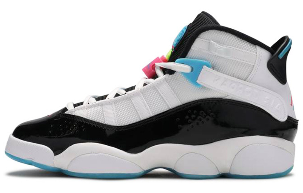 Jordan Air Jordan 6 Rings South Beach South Coast high-top retro basketball shoes GS black and white