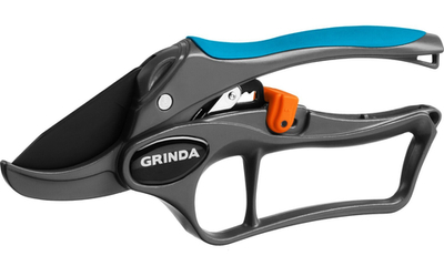 GRINDA P-33, 200 мм, закаленная сталь, с храповым механизмом, алюминиевые рукоятки с эфесом, контактный секатор, PROLine (423433)