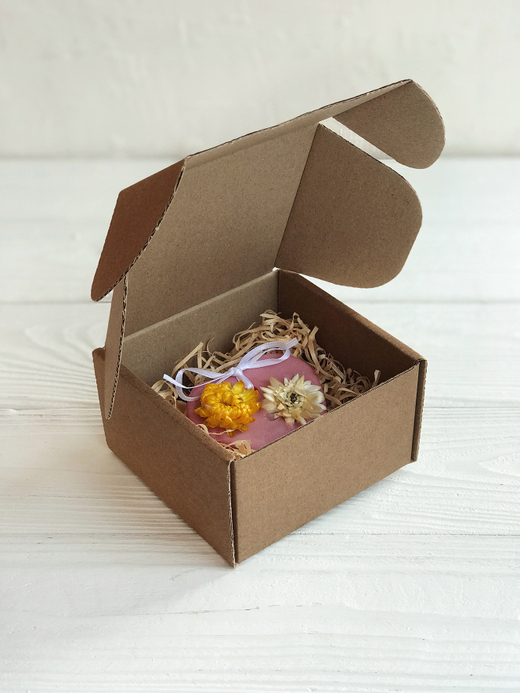 Коробка 10 х 10 х 6 см, бурая