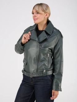 Кожаная куртка демисезонная косуха оверсайз