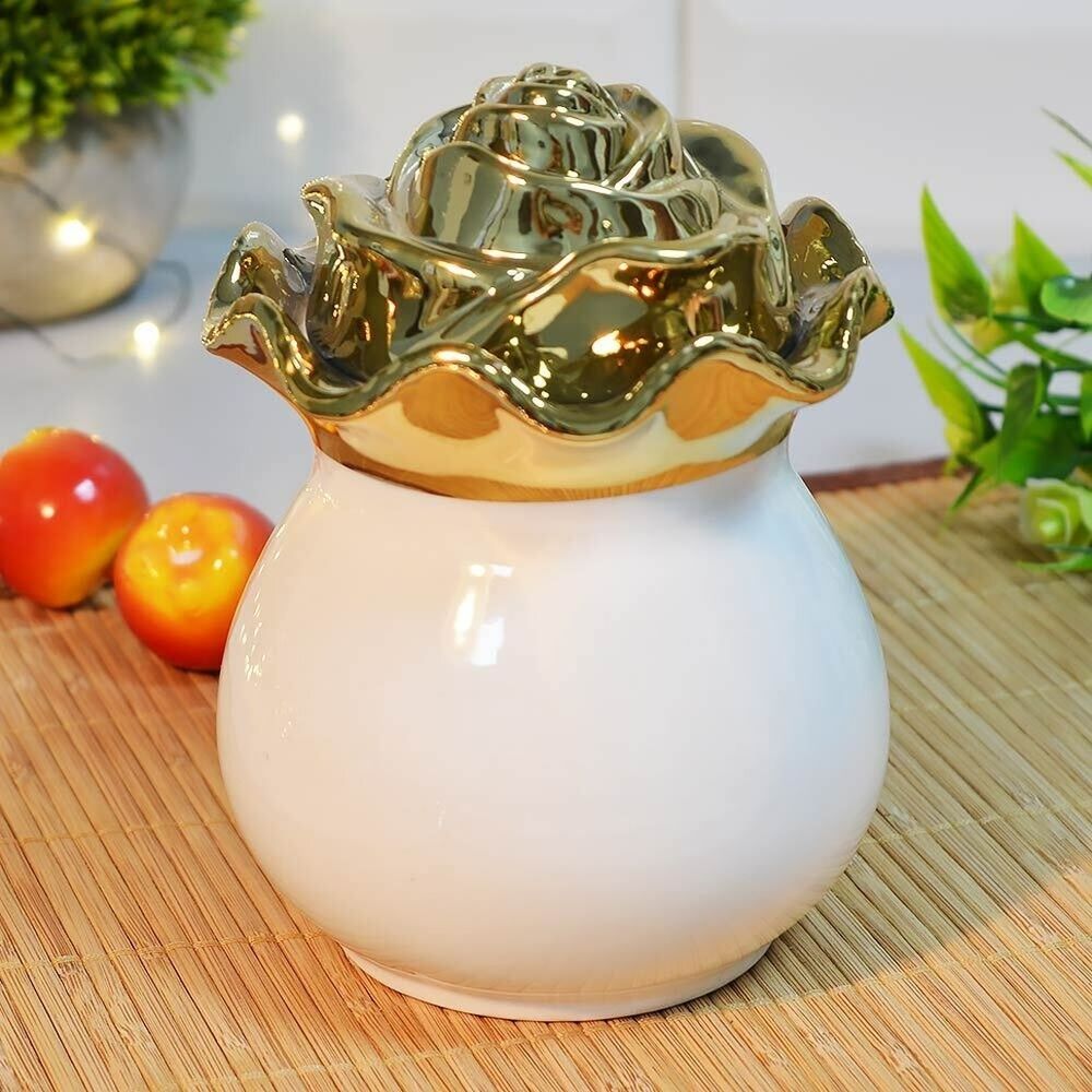 Баночка для сладостей 650мл "Роза" белая LR 12073 Баночка для сладостей 650мл "Роза" белая LR 12073