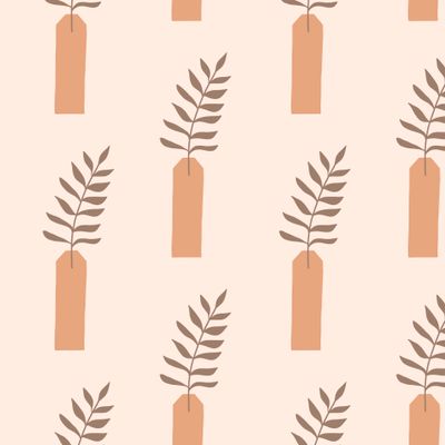Ветки пальмы в вазах. Palm branches in vases