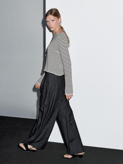 Massimo Dutti Джинсы с высокой посадкой и широкими штанинами, темно-серый