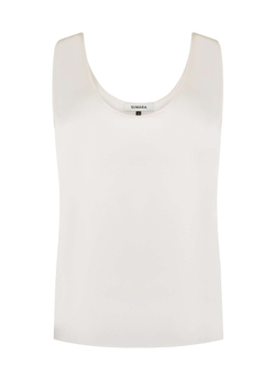 Топ с глубоким вырезом из натурального шелка с шарфиком