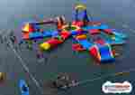 Большой надувной аквапарк на воде «Морской титан» 30×25×5 м