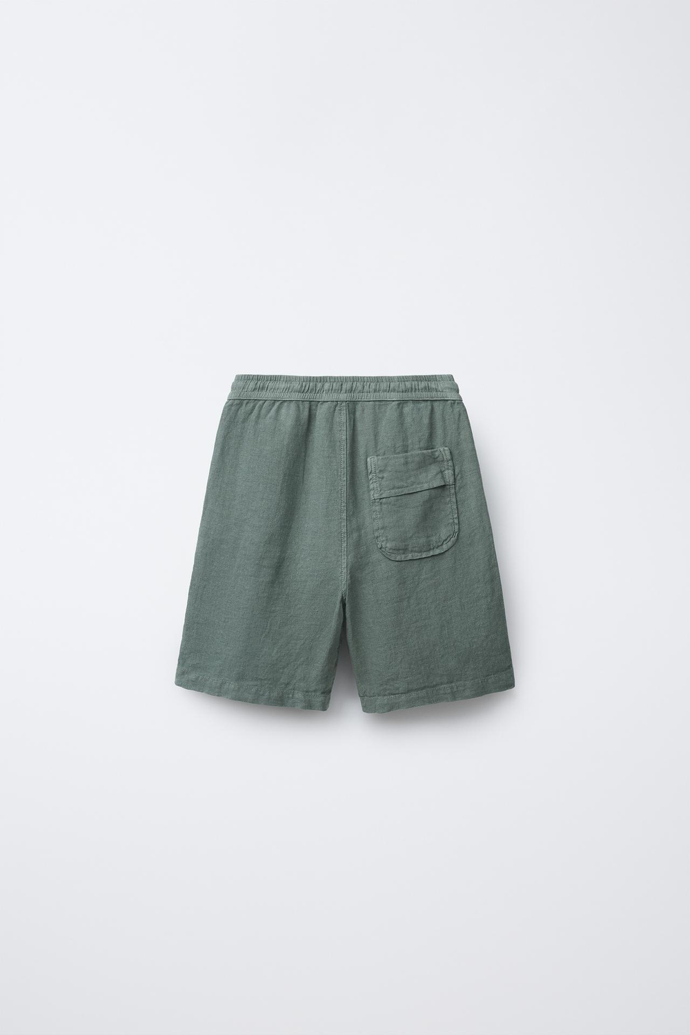 ZARA ШОРТЫ ИЗ 100% ЛЬНА, СИНЕ-ЗЕЛЕНЫЙ