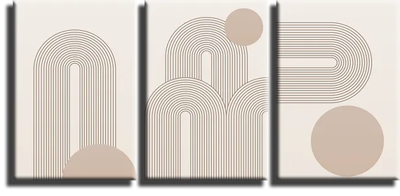Модульная картина "Бежевая абстракция"