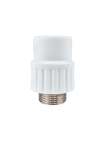 Муфта комбинированная PPR наружная резьба 25х3/4,  белый, РТП (80/20)