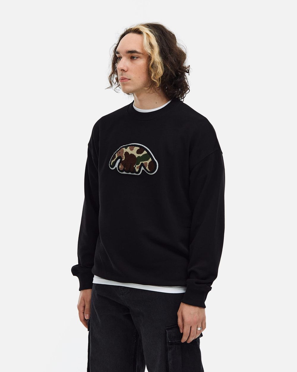 Толстовка Anteater Crewneck CamoLogo черная