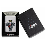 Зажигалка Zippo Cross Queen and Skull Design с покрытием Brushed Chrome