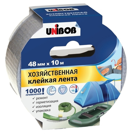 Лента клейкая хозяйственная Unibob, 48 мм x 10 м