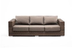 "Боно" диван из искусственного ротанга трехместный, цвет коричневый