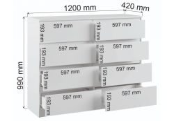 Комод Мадера 1200.8 лдсп белый