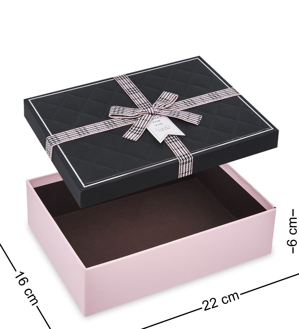 WF-171-B Набор коробок из 3 шт, черный/розовый