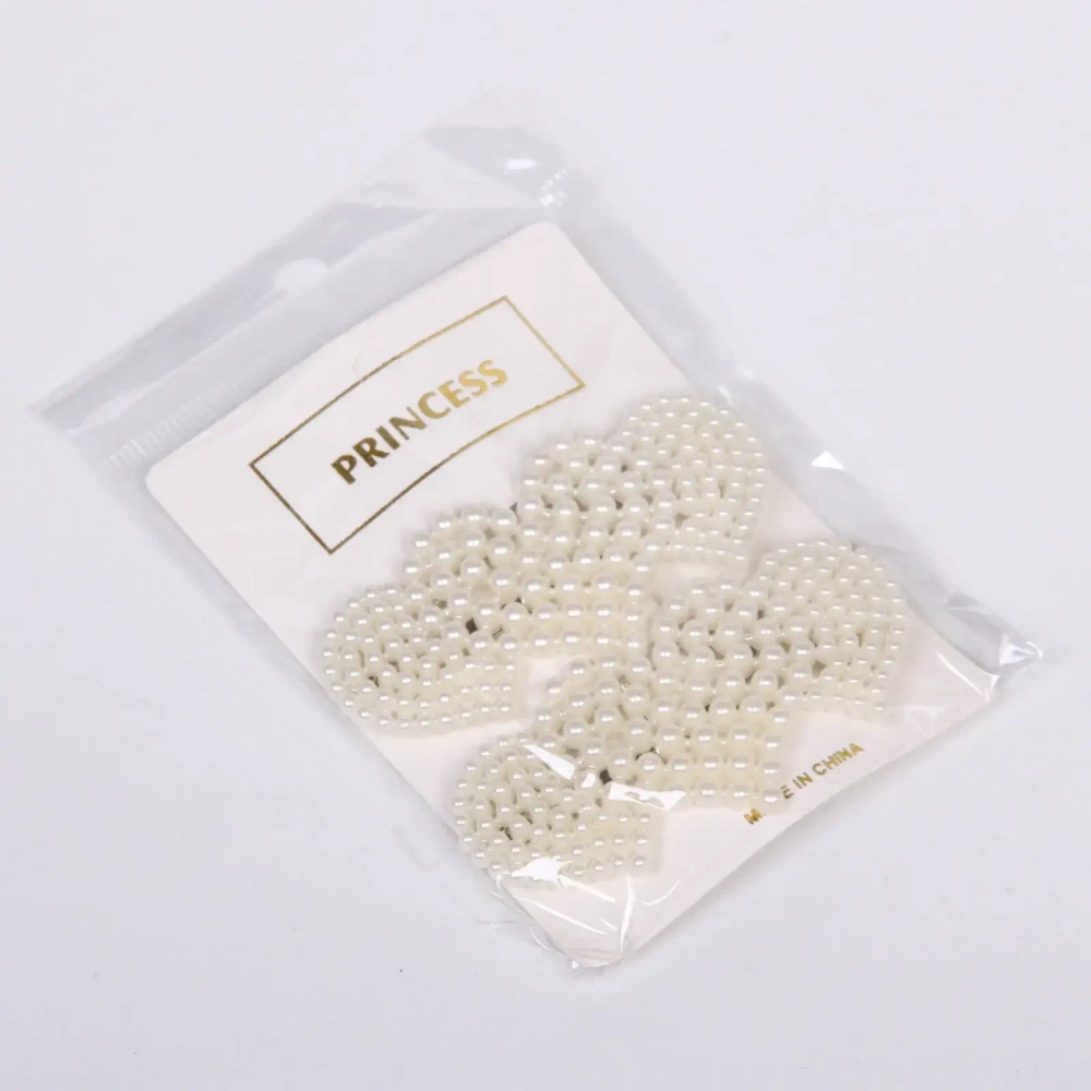 Зажимы для волос 2шт «New collection», сердечки, цвет белый, 7,5*3,3см