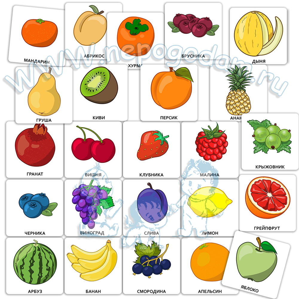 Набор карточек ПЕКС/PECS "Ягоды и фрукты"