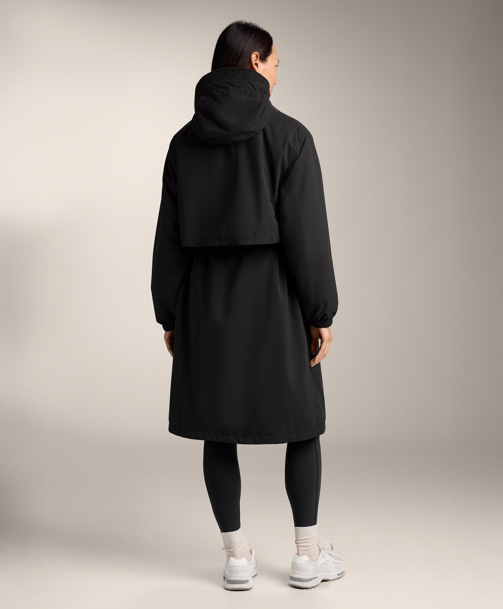 Oysho Водонепроницаемый длинный плащ с подкладкой FELLEX® AEROGEL 10K, черный
