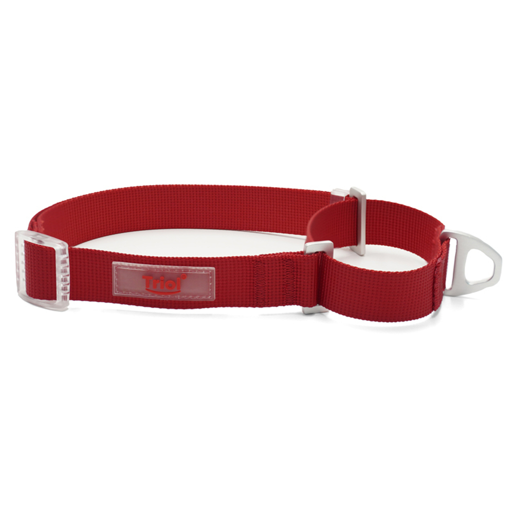 Ошейник-мартингейл (полуудавка) нейлоновый "Стандарт" M, красный, 20*380-540мм, Triol