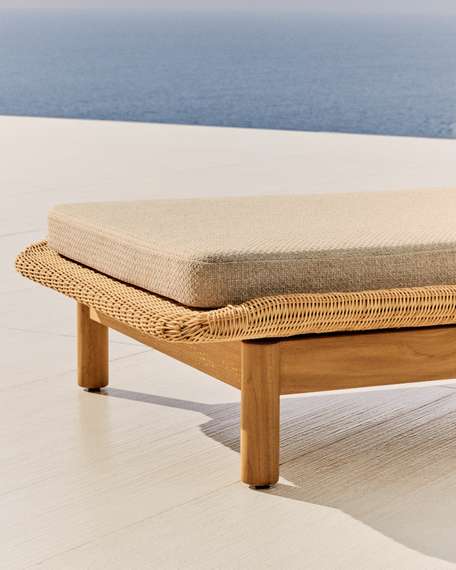 Шезлонг Galea из тикового дерева и синтетического ротанга