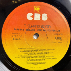 Винтажная виниловая пластинка LP Barbra Streisand, Kris Kristofferson A Star Is Born Звезда Родилась (UK 1976)