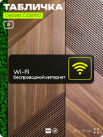 Табличка WI-FI Free, для офиса, кафе, ресторана, отеля, 30 х 10 см, черная, Айдентика Технолоджи