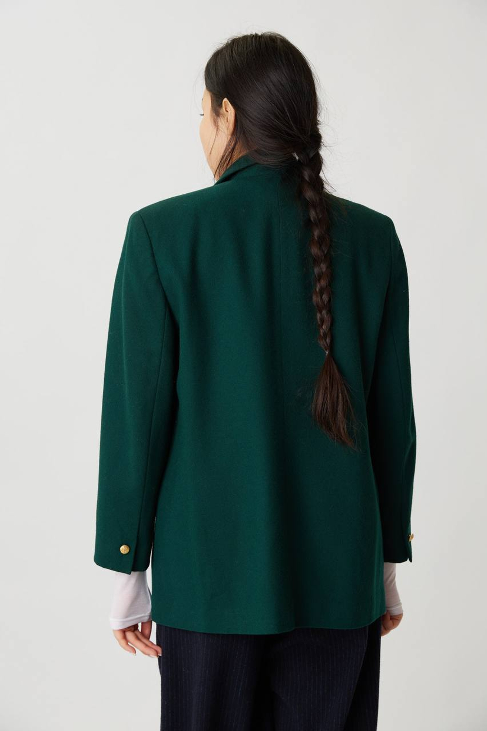 Винтажный изумрудный жакет 