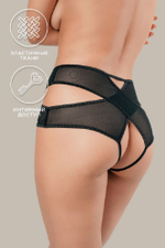 Эротические трусики Waname с высокой посадкой черные L/XL