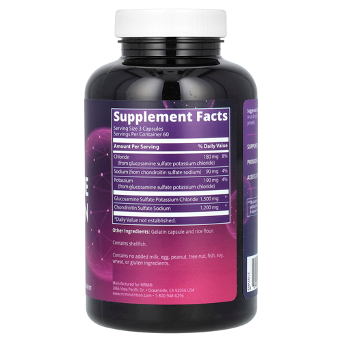 MRM Nutrition, хондроитин и глюкозамин, 180 капсул