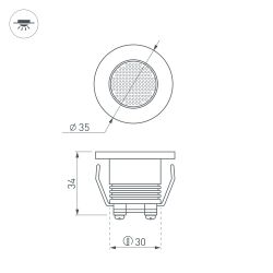 Светодиодный светильник LTM-R35WH 1W Day White 30deg (Arlight, IP40 Металл, 3 года) 020752